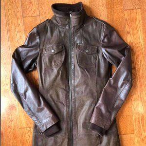Long insulated Leather Jacket